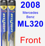 Front Wiper Blade Pack for 2008 Mercedes-Benz ML320 - Hybrid