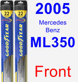 Front Wiper Blade Pack for 2005 Mercedes-Benz ML350 - Hybrid