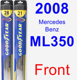 Front Wiper Blade Pack for 2008 Mercedes-Benz ML350 - Hybrid