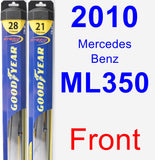 Front Wiper Blade Pack for 2010 Mercedes-Benz ML350 - Hybrid