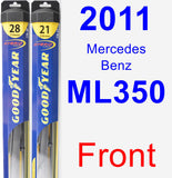 Front Wiper Blade Pack for 2011 Mercedes-Benz ML350 - Hybrid