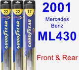 Front & Rear Wiper Blade Pack for 2001 Mercedes-Benz ML430 - Hybrid