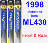 Front & Rear Wiper Blade Pack for 1998 Mercedes-Benz ML430 - Hybrid