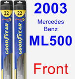 Front Wiper Blade Pack for 2003 Mercedes-Benz ML500 - Hybrid