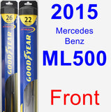Front Wiper Blade Pack for 2015 Mercedes-Benz ML500 - Hybrid