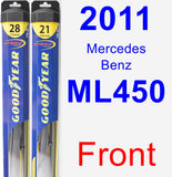 Front Wiper Blade Pack for 2011 Mercedes-Benz ML450 - Hybrid