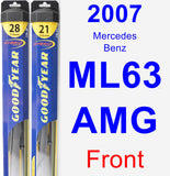 Front Wiper Blade Pack for 2007 Mercedes-Benz ML63 AMG - Hybrid