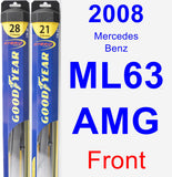 Front Wiper Blade Pack for 2008 Mercedes-Benz ML63 AMG - Hybrid