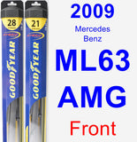 Front Wiper Blade Pack for 2009 Mercedes-Benz ML63 AMG - Hybrid