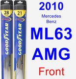Front Wiper Blade Pack for 2010 Mercedes-Benz ML63 AMG - Hybrid