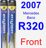 Front Wiper Blade Pack for 2007 Mercedes-Benz R320 - Hybrid