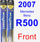 Front Wiper Blade Pack for 2007 Mercedes-Benz R500 - Hybrid