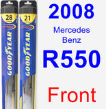 Front Wiper Blade Pack for 2008 Mercedes-Benz R550 - Hybrid