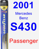 Passenger Wiper Blade for 2001 Mercedes-Benz S430 - Hybrid