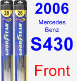 Front Wiper Blade Pack for 2006 Mercedes-Benz S430 - Hybrid