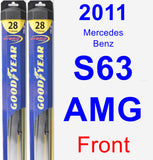 Front Wiper Blade Pack for 2011 Mercedes-Benz S63 AMG - Hybrid