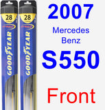 Front Wiper Blade Pack for 2007 Mercedes-Benz S550 - Hybrid
