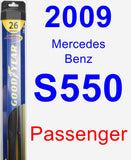 Passenger Wiper Blade for 2009 Mercedes-Benz S550 - Hybrid