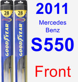 Front Wiper Blade Pack for 2011 Mercedes-Benz S550 - Hybrid