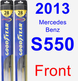 Front Wiper Blade Pack for 2013 Mercedes-Benz S550 - Hybrid