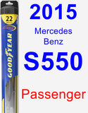 Passenger Wiper Blade for 2015 Mercedes-Benz S550 - Hybrid