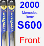 Front Wiper Blade Pack for 2000 Mercedes-Benz S600 - Hybrid