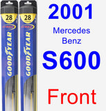 Front Wiper Blade Pack for 2001 Mercedes-Benz S600 - Hybrid