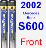 Front Wiper Blade Pack for 2002 Mercedes-Benz S600 - Hybrid