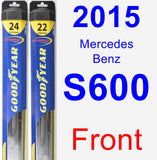 Front Wiper Blade Pack for 2015 Mercedes-Benz S600 - Hybrid