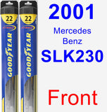 Front Wiper Blade Pack for 2001 Mercedes-Benz SLK230 - Hybrid