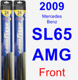 Front Wiper Blade Pack for 2009 Mercedes-Benz SL65 AMG - Hybrid