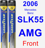 Front Wiper Blade Pack for 2006 Mercedes-Benz SLK55 AMG - Hybrid