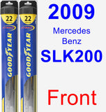 Front Wiper Blade Pack for 2009 Mercedes-Benz SLK200 - Hybrid