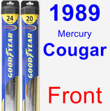 Front Wiper Blade Pack for 1989 Mercury Cougar - Hybrid