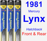 Front & Rear Wiper Blade Pack for 1981 Mercury Lynx - Hybrid