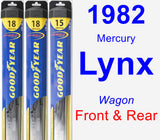 Front & Rear Wiper Blade Pack for 1982 Mercury Lynx - Hybrid