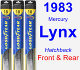 Front & Rear Wiper Blade Pack for 1983 Mercury Lynx - Hybrid