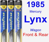 Front & Rear Wiper Blade Pack for 1985 Mercury Lynx - Hybrid