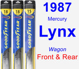 Front & Rear Wiper Blade Pack for 1987 Mercury Lynx - Hybrid