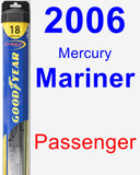 Passenger Wiper Blade for 2006 Mercury Mariner - Hybrid