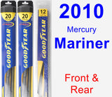 Front & Rear Wiper Blade Pack for 2010 Mercury Mariner - Hybrid