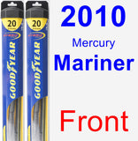 Front Wiper Blade Pack for 2010 Mercury Mariner - Hybrid