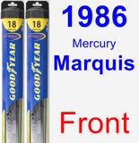 Front Wiper Blade Pack for 1986 Mercury Marquis - Hybrid