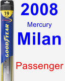 Passenger Wiper Blade for 2008 Mercury Milan - Hybrid