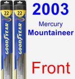 Front Wiper Blade Pack for 2003 Mercury Mountaineer - Hybrid