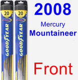 Front Wiper Blade Pack for 2008 Mercury Mountaineer - Hybrid