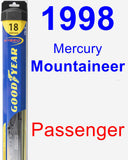 Passenger Wiper Blade for 1998 Mercury Mountaineer - Hybrid