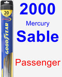 Passenger Wiper Blade for 2000 Mercury Sable - Hybrid