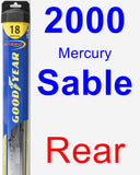 Rear Wiper Blade for 2000 Mercury Sable - Hybrid