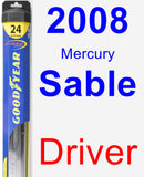 Driver Wiper Blade for 2008 Mercury Sable - Hybrid